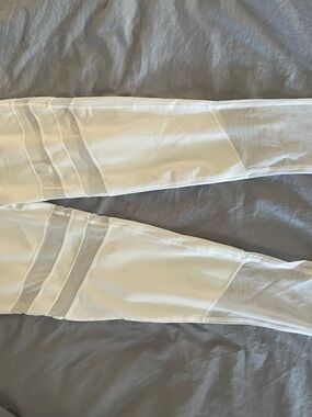 POPFLEX White Mesh Panel Leggings
